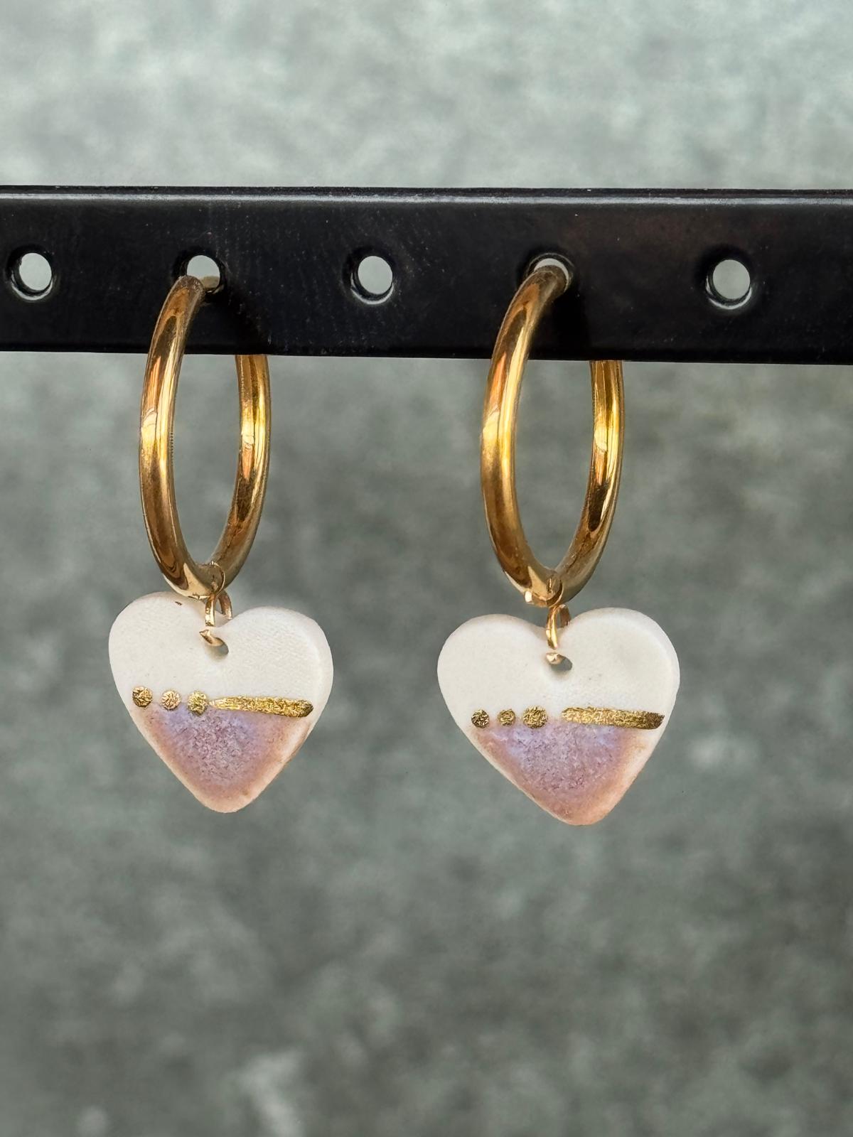 Oorring porselein hartje