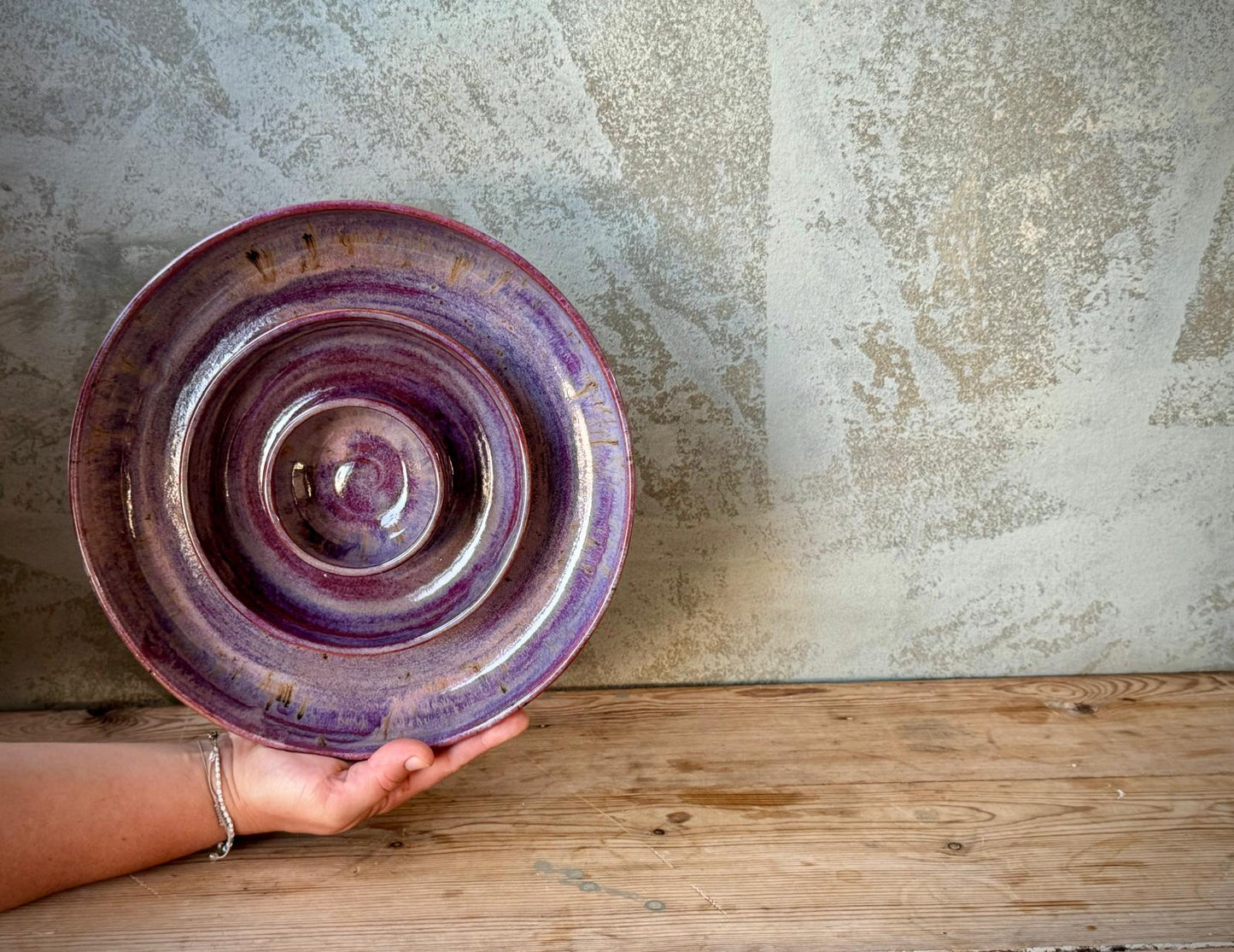 Tapasbord 3 section lavendel purple