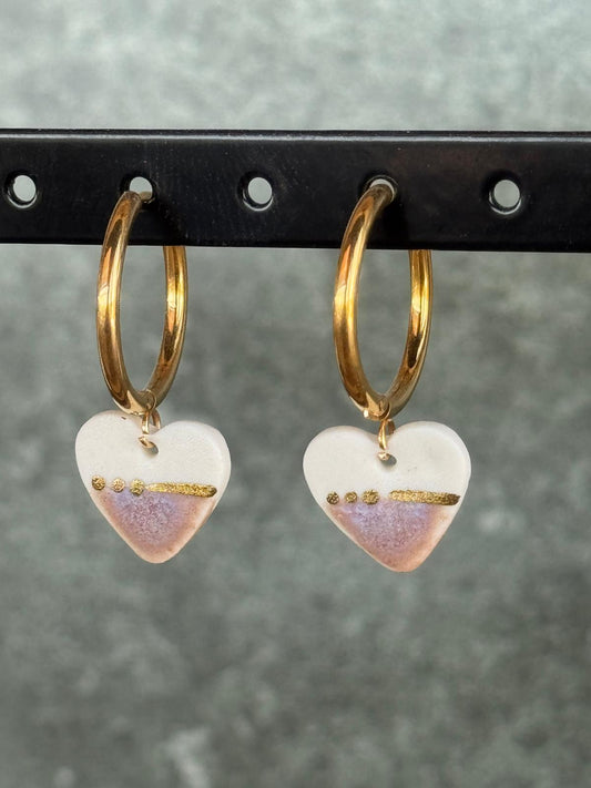 Oorring porselein hartje