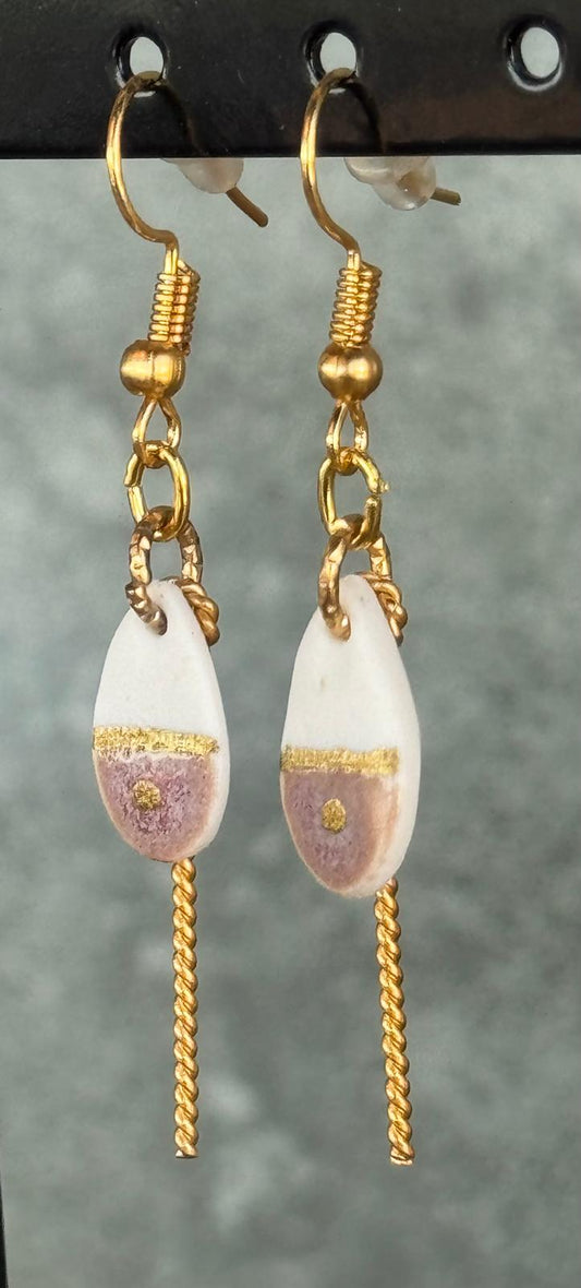 Oorring porselein druppelvorm