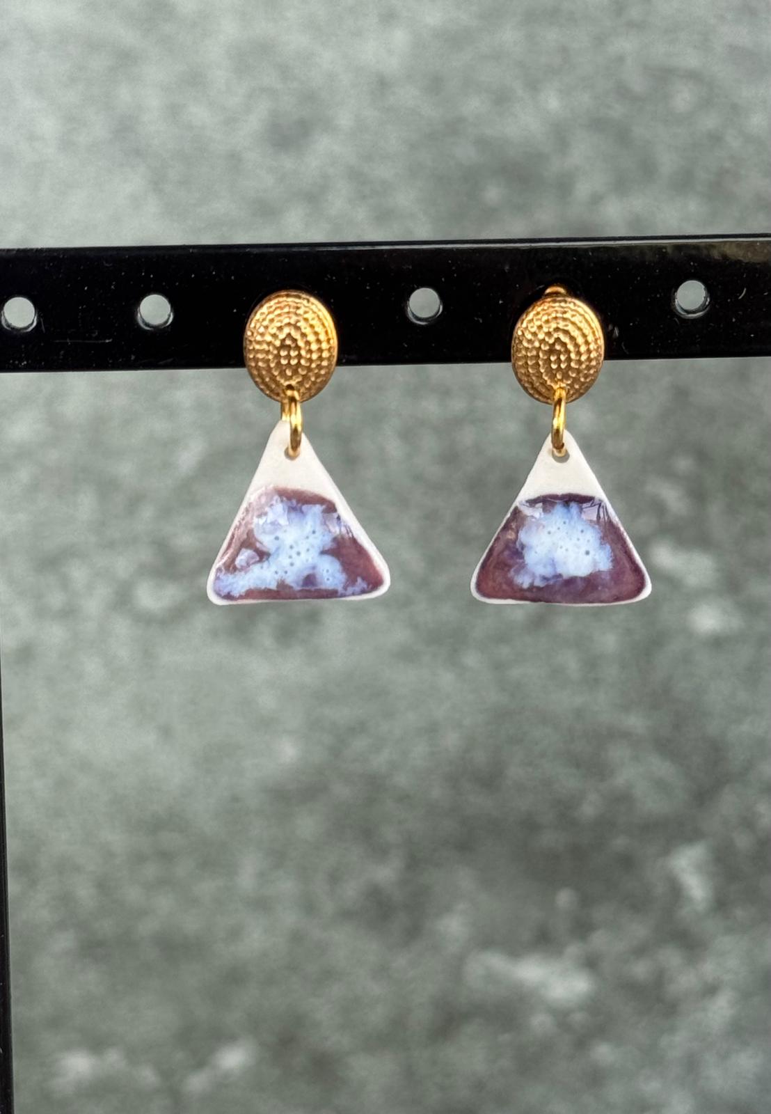 Oorring porselein driehoekje